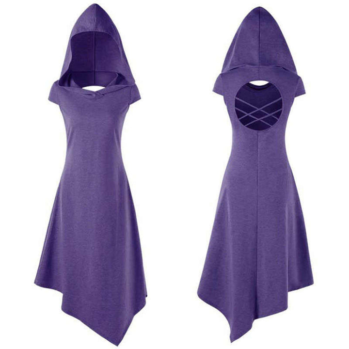 Gothic Back Hollow Out Hooded Dress