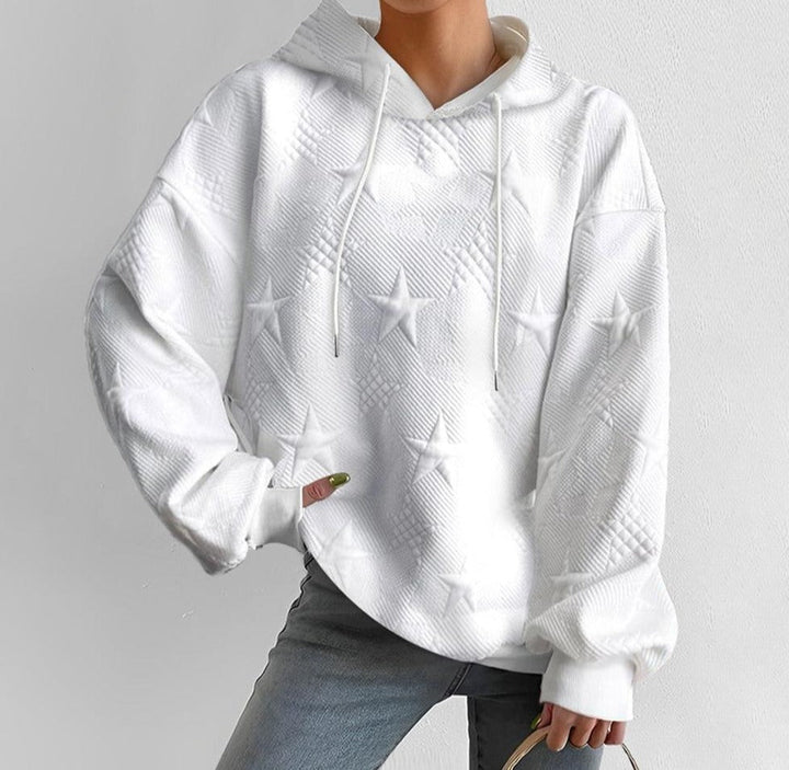 Floravie® - White plain sweatshirt with long sleeves