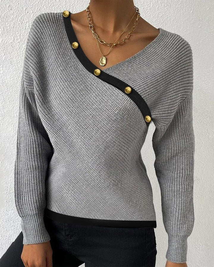 Floravie® - Distinctive print long sleeve sweater