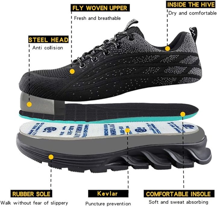 PUNCTURE & IMPACT RESISTANT SAFETY SHOES