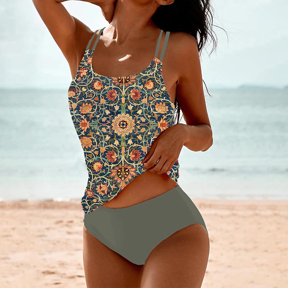 Floravie® - Glamorous sleeveless swimwear with print