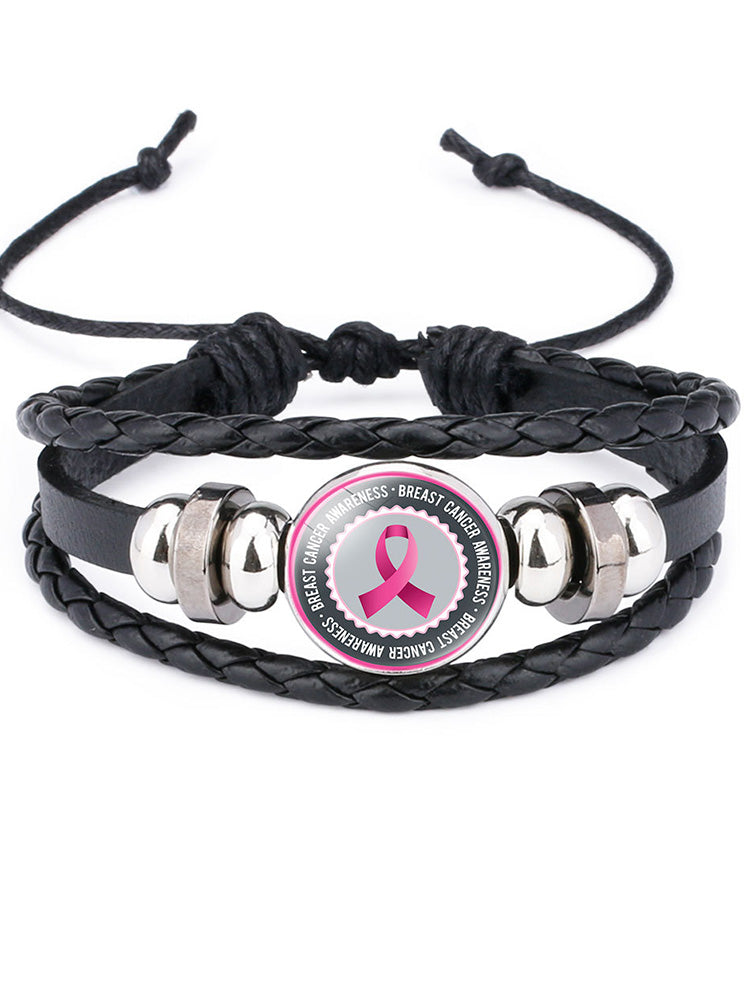 Breast Cancer Awareness Pink Ribbon Bracelet