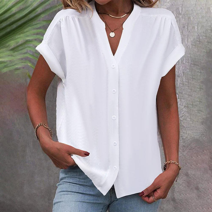 Floravie® - Comfortable, single-colored short-sleeved top