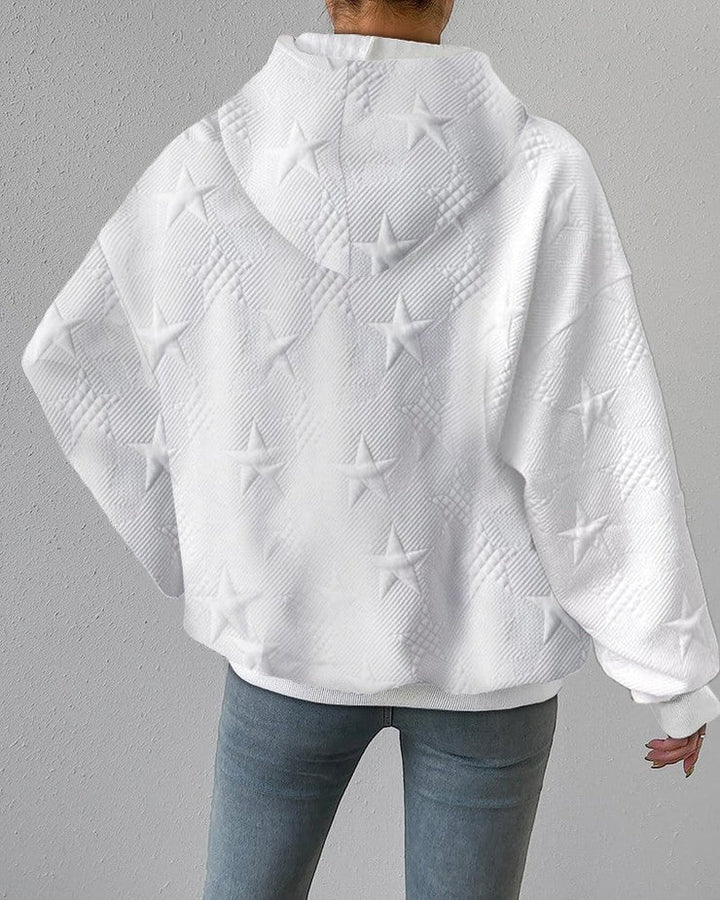 Floravie® - White plain sweatshirt with long sleeves