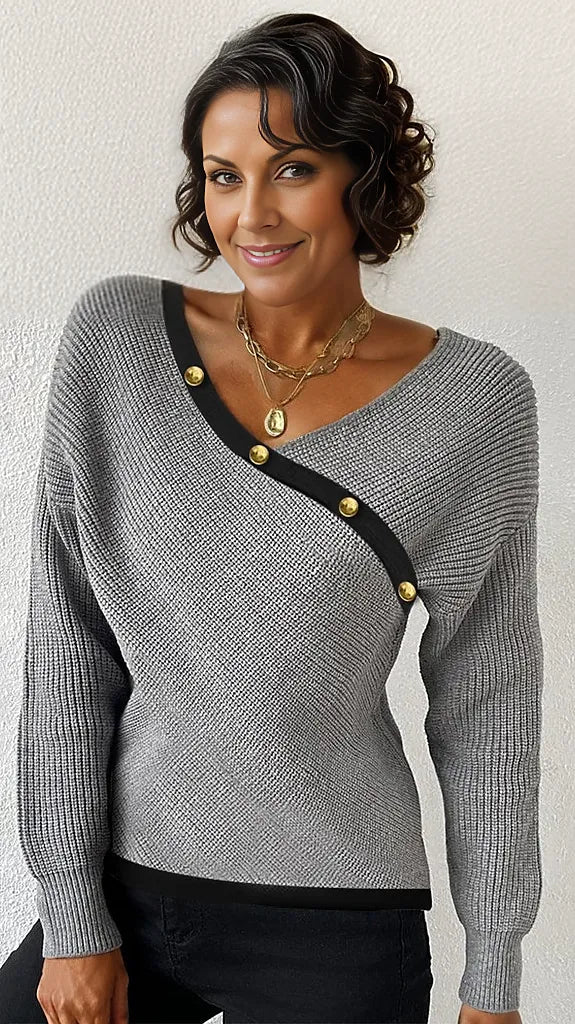 Floravie® - Distinctive print long sleeve sweater