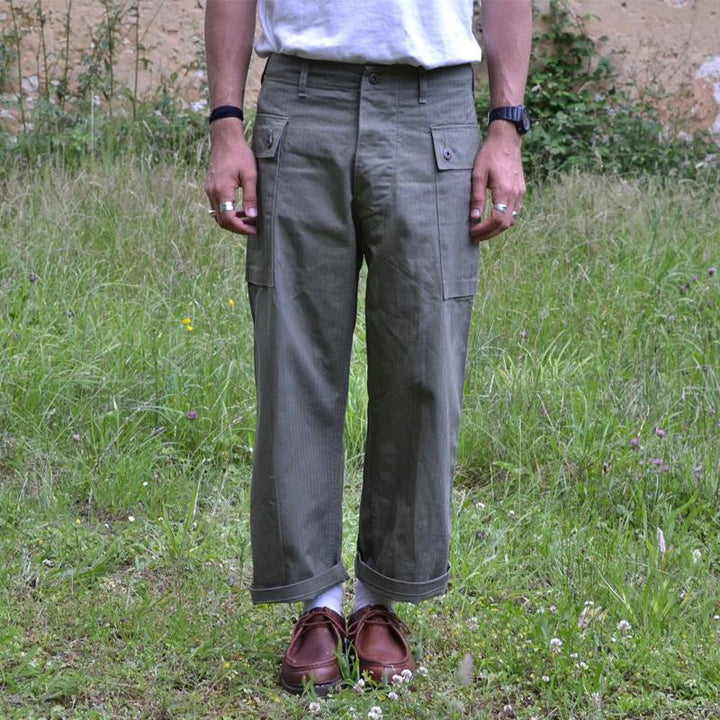 Men's Vintage Multi-pocket Straight-Leg Loose Cargo Trousers 33911114M
